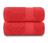 GC GAVENO CAVAILIA Juego de Toallas de baño Suaves | 2 Toallas de baño de algodón Egipcio | Colección de Hotel de 700 gm2 | Juegos de Toallas absorbentes de Agua | Vino | 70 x 125 cm