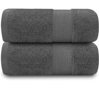 GC GAVENO CAVAILIA Juego de Toallas de baño Suaves | 2 Toallas de baño de algodón Egipcio | Colección de Hotel de 700 gm2 | Juegos de Toallas absorbentes de Agua | Color carbón | 70 x 125 cm