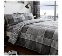 GC GAVENO CAVAILIA Lujo Denim Check - Juego de Funda de edredón y Funda de Almohada poliéster, Gris, Doble (200 x 200cm)