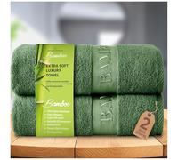 GC GAVENO CAVAILIA Toalla de baño de bambú Extra Grande (80 x 140 cm) - Toallas de 500 g/m² súper absorbentes de Agua, Toallas de bambú Grandes, Paquete de 2 (60% bambú, 40% algodón), Toallas de baño