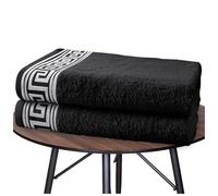 GC GAVENO CAVAILIA Toalla de baño Extra Grande de 500 g/m², Paquete de 2 Toallas de algodón Hilado en Anillo para baño, Juego de Toallas Altamente absorbentes, Toallas griegas Lavables, Color Negro,