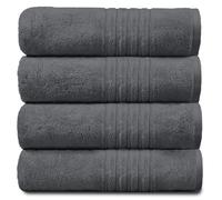 GC GAVENO CAVAILIA Toalla de baño Jumbo de 450 g/m², 100% algodón Egipcio, Color carbón, Paquete de 4 Toallas de Mano