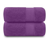GC GAVENO CAVAILIA Toallas de baño extragrandes, 2 Unidades, 700 g/m², algodón Egipcio de Calidad hotelera, Toallas extragrandes de 100 x 180 cm, Toalla de baño extrasuave, Morado