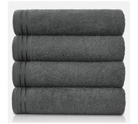 GC GAVENO CAVAILIA Toallas de baño Grandes, Juego de Toallas de algodón Egipcio Altamente absorbentes, Paquete de 4 Toallas de baño Extra Suaves y Grandes, Color carbón, Toallas de baño de Secado