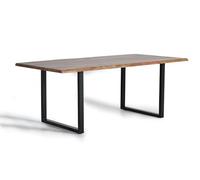 GC GINER & COLOMER Mesa Comedor en Madera Acacia Natural y Patas de Metal Negro