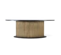 GC GINER & COLOMER Mesa de Comedor con Tapa de Madera de Mango y Base Dorada 220 cm