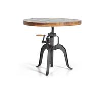 GC GINER & COLOMER Mesa de Comedor en Madera Acacia Natural y Patas de Metal Negro