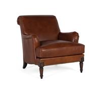 GC GINER & COLOMER Sillón tapizado en Cuero con reposabrazos y Patas de Madera