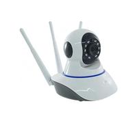 GC GLOBALCOMMERCE Cámara IP inalámbrica 1080P de videovigilancia motorizada con infrarrojos con 3 antenas wifi con visión nocturna