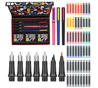 GC QUILL Caligrafía Pluma - 3 Estilográficas, 7 Plumones, 54 Cartuchos de Tinta - Escritura, Dibujo y Caligrafía Práctica para Principiantes GC-F354
