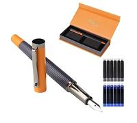 GC QUILL Juego de pluma estilográfica - Pluma fina con 12 cartuchos de tinta y convertidor de recarga de tinta, set de regalo para escribir diario caligrafía - MU-12