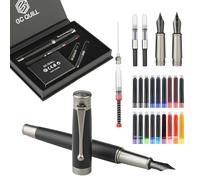 GC QUILL Juego de pluma estilográfica, punta fina y media, incluye 18 cartuchos de tinta, convertidor de recarga de tinta y relleno de jeringa, regalo para escribir caligrafía de diario, MU-13