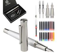 GC QUILL Juego de plumas estilográficas finas: puntas finas y medianas, 18 cartuchos de tinta, convertidor de tinta, relleno de jeringa, regalo de lujo para hombres y mujeres