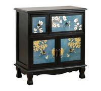 gC7aHx8 Dormitorio Mesita de Noche Pintada con 2 cajones y Compartimento Doble Puerta for Dormitorio Moderno(Negro)