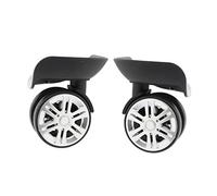 Gcljlmy 1 par de ruedas de repuesto de 60 mm de diámetro para trolley, maletín, maleta rígida, ruedas de maleta, Negro , L, Clásico