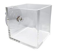 Gcroet Macetero para Ventana, Transparente, con Ventosa acrílica, Decorativo, Transparente, para el hogar, Oficina, balcón, Cuadrado..