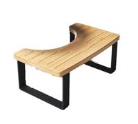 GCYEIDMA Taburete de Banio Madera Taburete de Madera for Inodoro, Asiento Antideslizante for Caca, Banco for Sentadillas, Altura Ajustable for baño