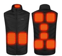 GDJGNUDK Chaleco Calefactable, Chaqueta Calefactora Eléctrica USB con 3 Niveles de Configuración de Calor para Hombres y Mujeres, Chaleco Calefactor de Invierno para Caza, Exterior, Camping(Black,M)
