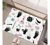 GDJSMIN Felpudo Entrada 40 X 60 Cm, Alfombra Entrada Casa Antideslizante Brujería Gótica, Felpudo Absorbentes Lavable Medicina Gran Olla, Alfombrilla para Puerta Interior,Rosa