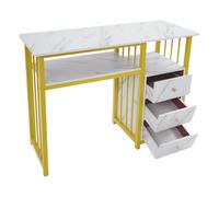 GDSKR Escritorio de uñas, mesa de manicura con 3 cajones, mesa de estudio, mesa de uñas, mesa de ordenador, escritorio, hasta 30 kg, para salón de uñas, salón, oficina, salones de belleza, 100 x 40 x