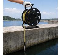 Geacdvre Cinta Métrica de Acero para Pozos Profundos 10-300 m, Medidor de Nivel de Agua con Sonda de Acero Inoxidable 316L, Indicador Electrónico con Señal Acústica y Luz para Medición(Black,50m)