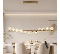GEADI Lamparas de Comedor Modernas, Oro Lámparas Colgantes Linear, 12 Luces Plafon LED Techo, Lampara Araña para Salón, Dormitorio, Bar, Sala de Estar