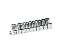 GearWrench 27 piezas 1/2" Drive 6 Pt. Juego de llaves de vaso estándar y profundas, SAE - 80729