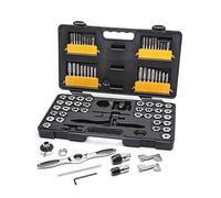 GearWrench 3887 Juego de Llaves de Machos y Terrajas de Trinquete SAE y Métrico, 77 Piezas