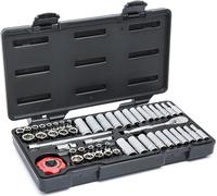 GearWrench 80300 Juego de Herramientas Mecánicas Estándar y Profundas SAE/Métricas de 1/4", 51 Piezas