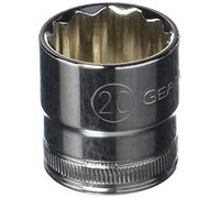Gearwrench 80596 Unidad de 3/8 pulgadas 12 Punto Métricas estándar Socket 20 mm, Negro