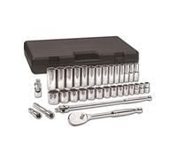 GearWrench 80714D 33 Piece1/2 Drive 12 Point SAE estándar y Deep Socket Set