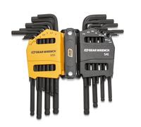 GearWrench 83505 Juego de llaves hexagonales SAE/Métricas de punta esférica y brazo largo, 26 piezas