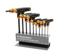 GearWrench 83515 Juego de llaves hexagonales de punta esférica, con mango en T, SAE, 7 piezas