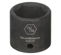 Gearwrench 84387 N 3/8 pulgadas Drive 6 Punto Estándar Impact Sae Socket 15/16 ", negro