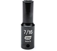 GEARWRENCH 84547N - Llave de vaso SAE de impacto profundo de 6 puntos de 1/2 pulgada, 7/16 pulgadas, negro