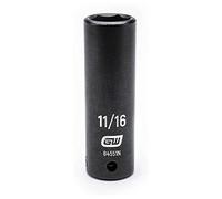 Gearwrench 84551 N 1/2 "Drive 6 Punto de impacto profundo Sae Socket 11/16", negro