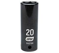 GEARWRENCH 84578N - Llave de vaso métrica de impacto profundo de 6 puntos de 1/2 pulgada, 20 mm, color negro