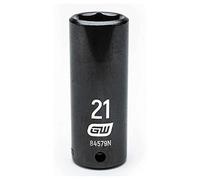 Gearwrench 84579 N 1/2 "Drive 6 Punto de impacto profundo Metric Socket 21 mm), color negro
