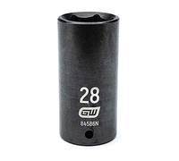 GEARWRENCH 84586N - Llave de vaso métrica de impacto profundo de 6 puntos de 1/2 pulgada, 28 mm, color negro