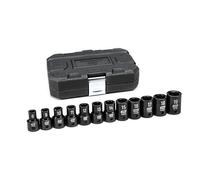 GearWrench 84930N Juego de 12 llaves de vaso hexagonales de impacto estándar, métricas, con accionamiento de 1/2 "