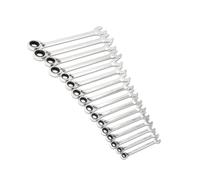 GearWrench 9602N Llave de 72 Dientes 12 Pt. Juego de Llaves Combinadas de Trinquete Reversibles, 16 Piezas
