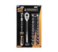 GEARWRENCH GWXSCBMTS12 - Juego de 27 herramientas manuales mecánicas de 1/2 pulgada de 12 puntos SAE/métricas