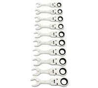 GEARWRENCH Juego de 10 llaves de trinquete combinadas de 90 dientes y 12 puntos, métricas | 10 mm - 19 mm | 86870