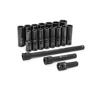 GEARWRENCH Juego de 18 llaves de impacto métricas profundas de 1/2 pulgada - 89096