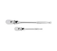 GearWrench Juego de 2 trinquetes de lágrima de cabeza flexible de bloqueo de 84 dientes de 1/4" y 3/8"