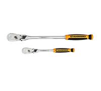 GEARWRENCH Juego de 2 trinquetes de lágrima de cabeza flexible de bloqueo de doble material de 90 dientes de 1/10.2 cm y 3/20.3 cm - 81275T