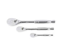 GearWrench Juego de 3 trinquetes de lágrima de 84 dientes de 1/4", 3/8" y 1/2"