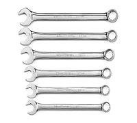 GEARWRENCH Juego de llaves combinadas de 6 piezas de 12 puntos, patrón largo, métrico - 81922
