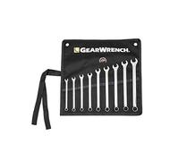 GearWrench Juego de llaves métricas combinadas de patrón largo con rollo de herramientas 9 piezas, 12 puntos - 81932