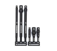 GEARWRENCH Paquete de 6 extensiones de vástago hexagonal de 1/4 pulgadas, tamaños de unidad de 1/10.2 cm, 3/20.3 cm y 1/5.1 cm - 2-1/5.1 cm y 15.2 cm de largo - 84971A-02